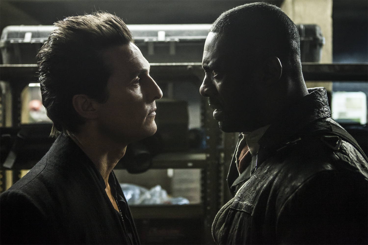 Walter (Matthew McConaughey) and Roland (Idris Elba) in Columbia Pictures THE DARK TOWER.