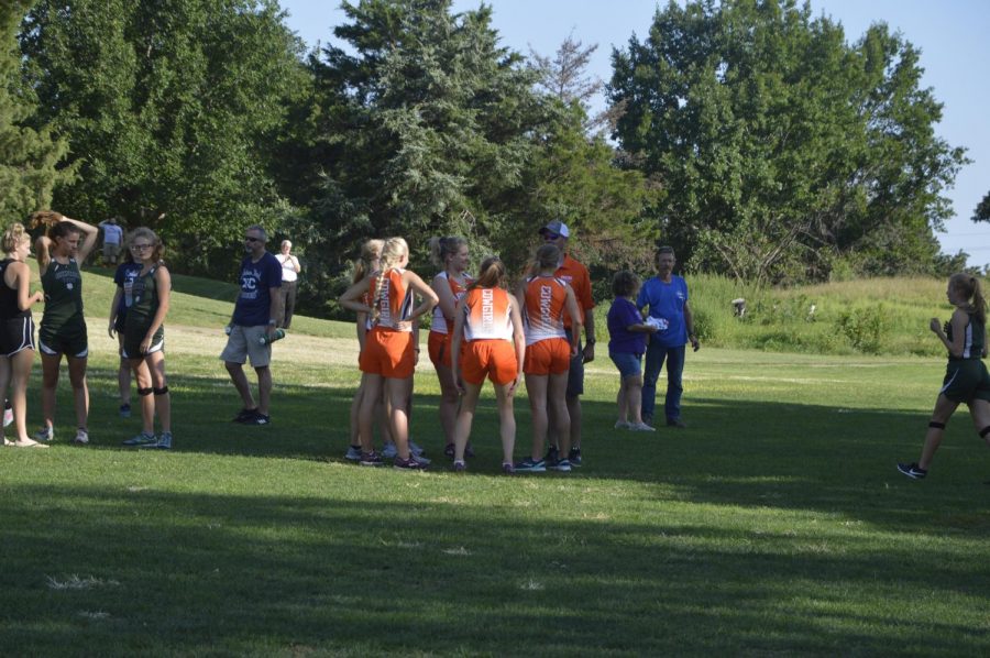 Abilenes Girls Team gather before their first race. Pictured (left to right) are . Photo: Destiny Sprouse. 