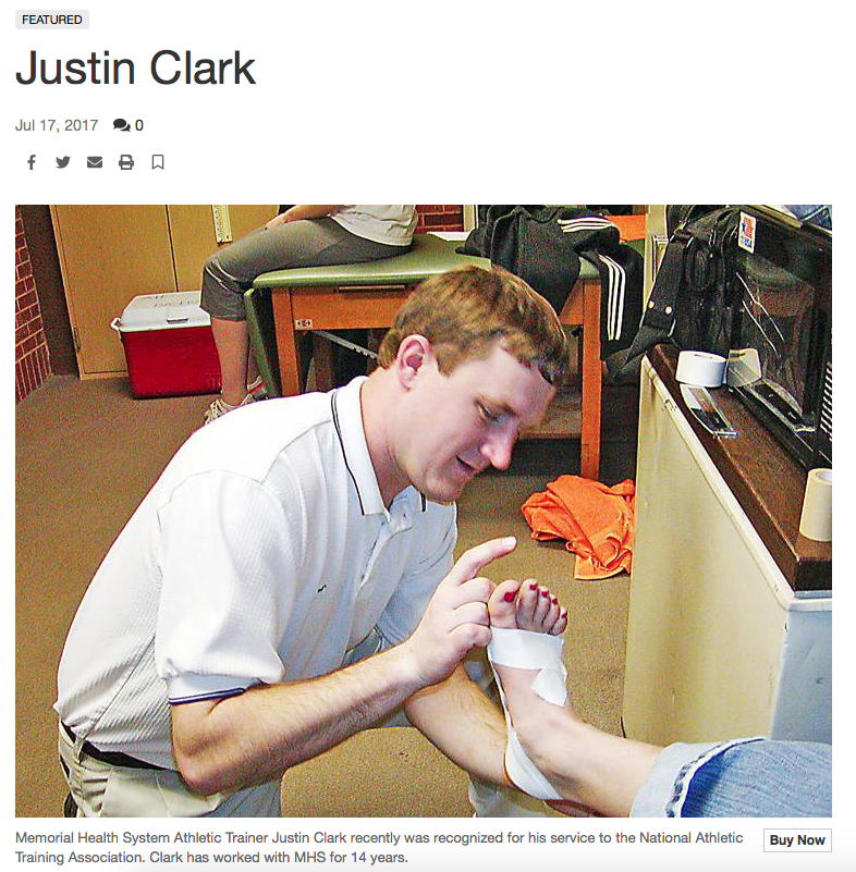 Justin has been featured in a multitude of articles from the Abilene Reflector-Chronicle. These stories document his success as an athletic trainer in the community. 
