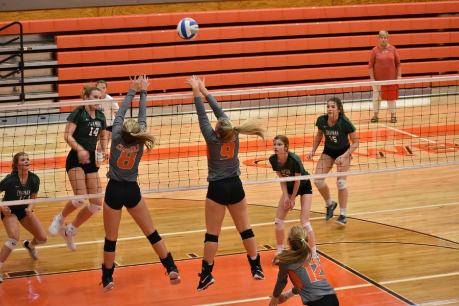 Jumping for joy, the Cowgirls defeated the Irish in both of their matches.