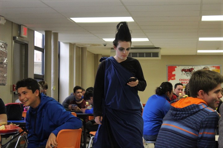 Emily Burt dressed as Hades from the animation Hercules